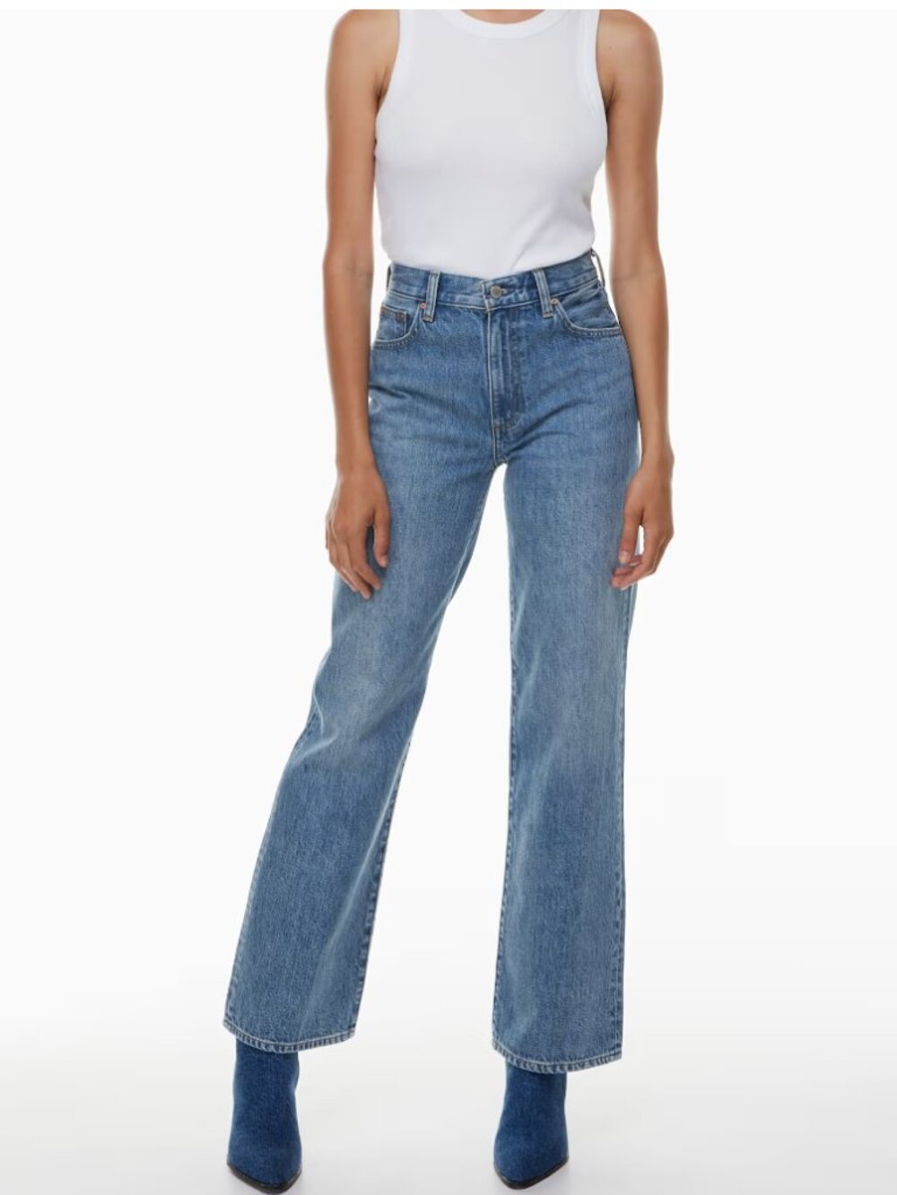 Denim Forum Farrah Hi-Rise Wide-Leg Jeans 28 | 70s Style Indigo